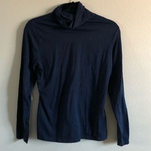 LANDS END navy turtleneck shaped fit m blue